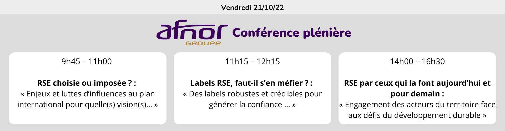 AFNOR Programme AFNOR Programme